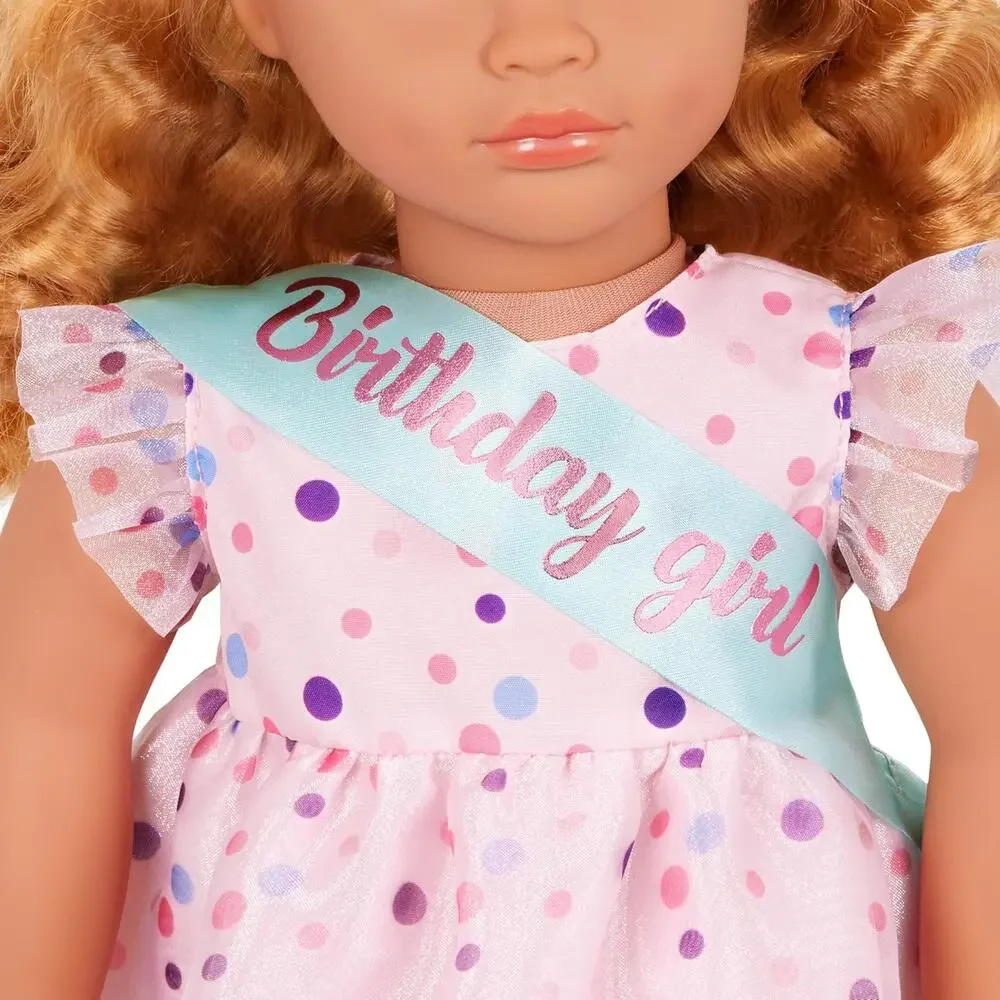 Our Generation Esme Birthday Doll Frilly Party Dress Heart Balloons NWT